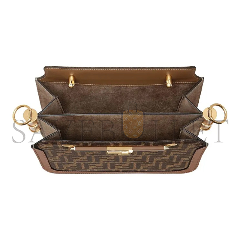 FENDI TOUCH FABRIC BROWN 8BT349AGY6F1FSM (26.5*19*10cm)